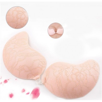 Priya - Luxury Pink Lace Seamless Stick On Bra Priya - Luxury Pink Lace Seamless Stick On Bra