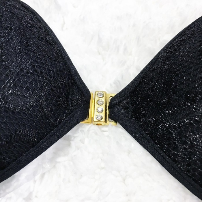 Natalia - Luxury Push-Up Black Lace Stick On Bra