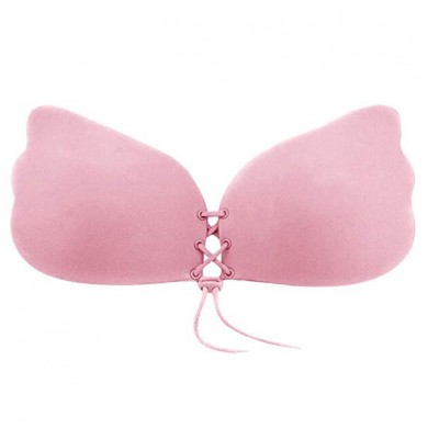 Nicki - Pink Drawstring Stick On Bra Nicki - Pink Drawstring Stick On Bra