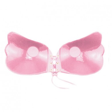 Nicki - Pink Drawstring Stick On Bra Nicki - Pink Drawstring Stick On Bra