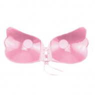 Nicki - Pink Drawstring Stick On Bra