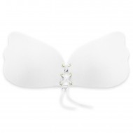 Skylar - White Luxury Drawstring Stick On Bra Skylar - White Luxury Drawstring Stick On Bra