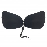 Luna - Black Luxury Push Up Drawstring Stick On Bra