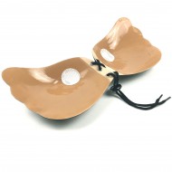 Luna - Black Luxury Push Up Drawstring Stick On Bra