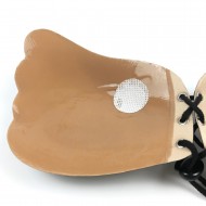 Luna - Black Luxury Push Up Drawstring Stick On Bra